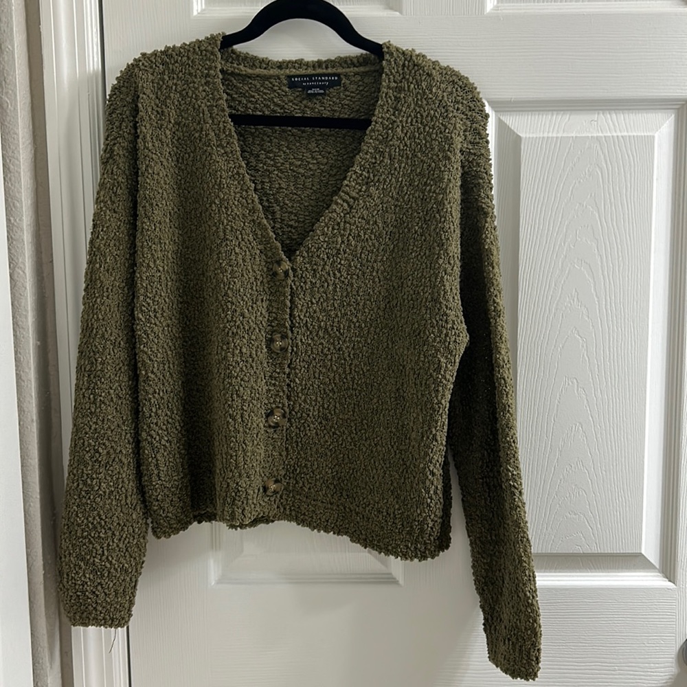 Green Fluffy Sweater